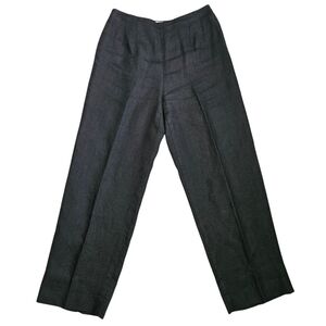 Talbots Pants Women 4 Black Irish Linen Wide Leg‎ Relaxed Pockets Lagenlook